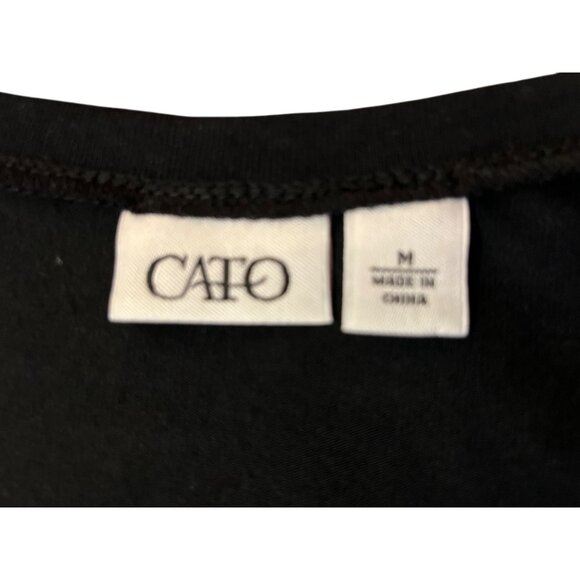 Cato T-Shirt Womens M Used Black Beige Lace - Picture 7 of 13